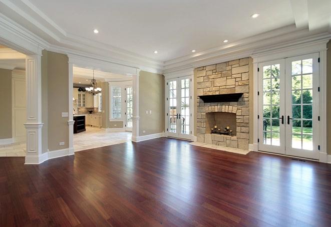 natural, wide-plank hardwood floors in a rustic farmhouse